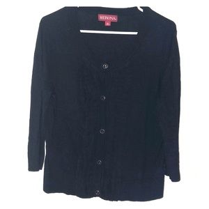 Black ruffle front cardigan